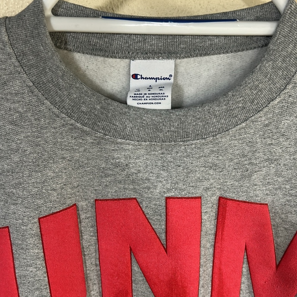 Champion Gray Crewneck Sweater with Red Print university of New Mexico - Picture 3 of 6
